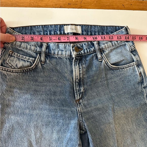 Triarchy Medium Wash Denim 100%Organic Cotton Blown Put Distressed Knee Jeans 27 - Picture 13 of 16